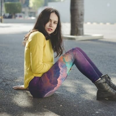 side-shot-mockup-of-a-woman-sitting-on-the-street-wearing-storm-fractal-yoga-leggings-and-a-yellow-sweater side-shot-mockup-of-a-woman-sitting-on-the-street-wearing-storm-fractal-yoga-leggings-and-a-yellow-sweater